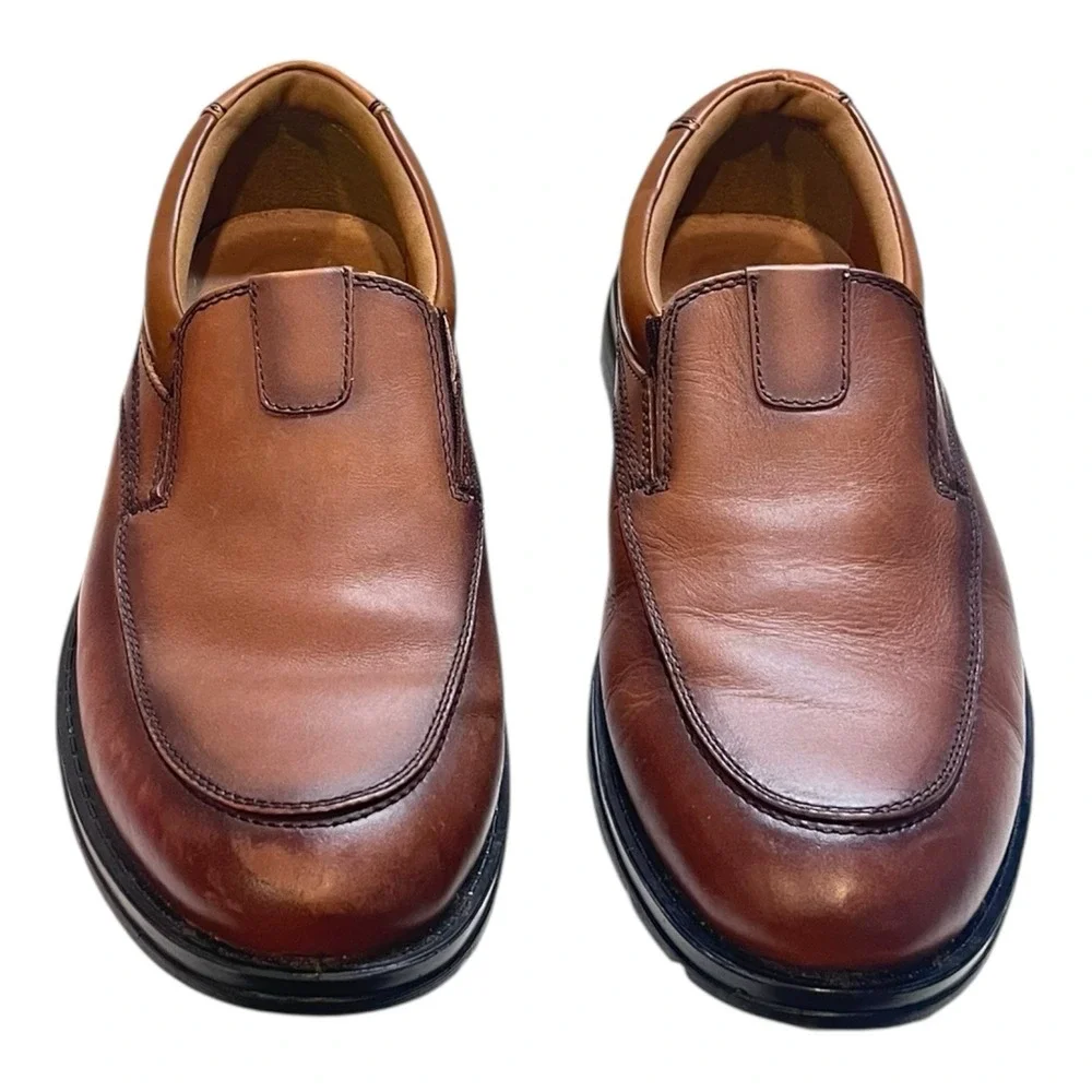 Docker's Proposal Slip On Dress‎ Shoes Mens Size 9M Brown Tan Loafer Toe Oxford